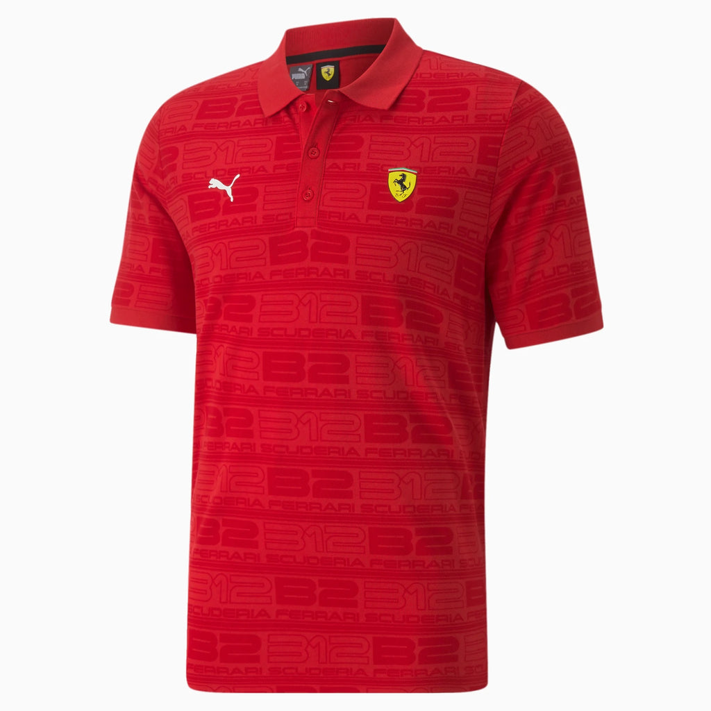 Puma Scuderia Ferrari Race Graphic Printed Motorsport Polo Shirt Men